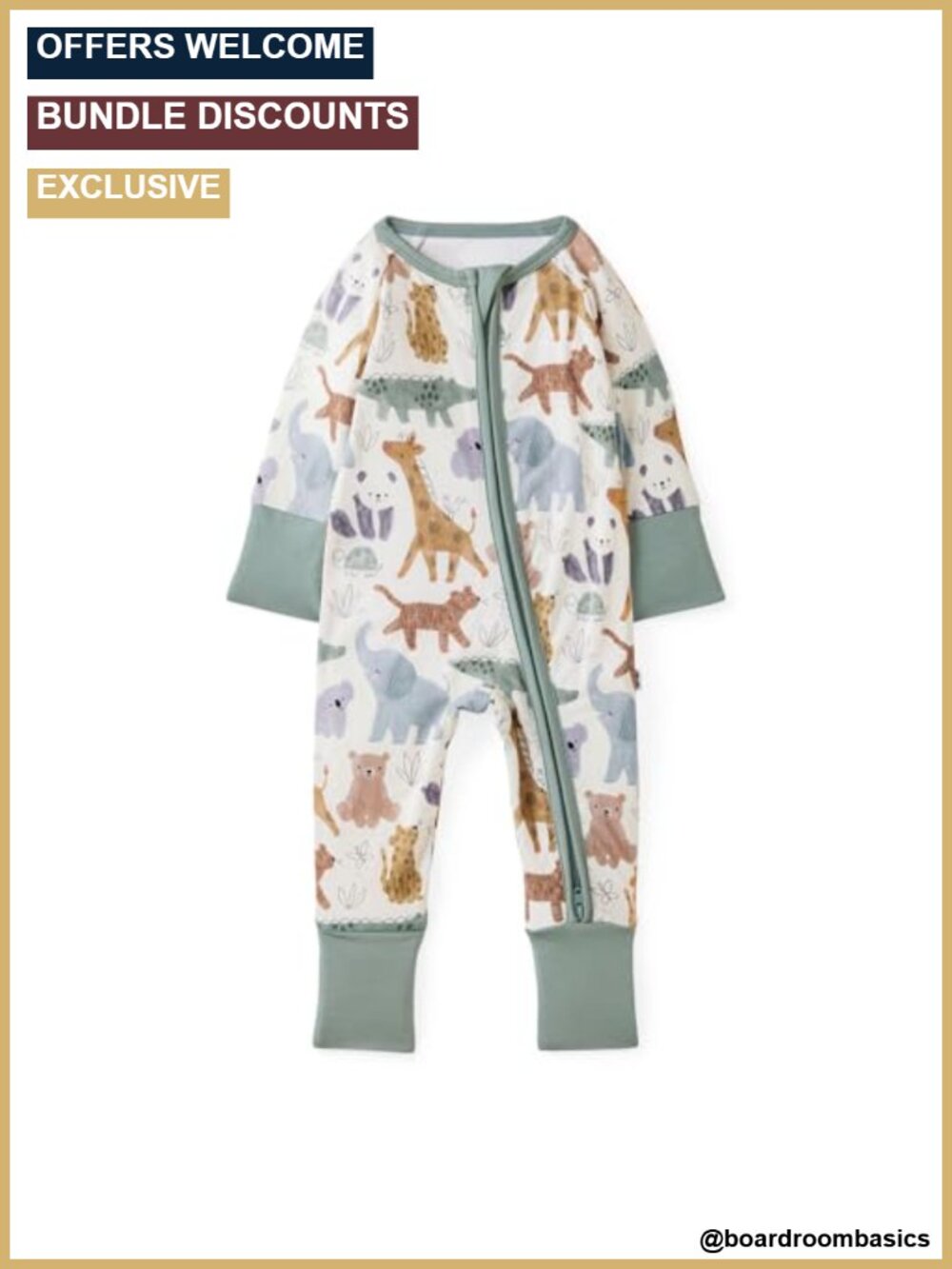 Newborn Pajamas Viscose from Bamboo 2-Way Zipper Sleeper